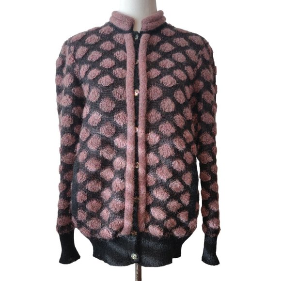 Nella Marchini Womens Vintage Mohair Blend Button Up Pockets Cardigan 40 US 6-8? - Picture 1 of 8